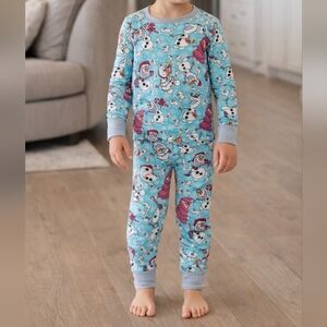 Boutique Bamboo Frozen Olaf Themed Blue Toddler Pajamas Size 12-18 Months NEW!